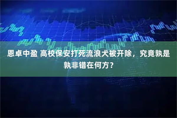 恩卓中盈 高校保安打死流浪犬被开除，究竟孰是孰非错在何方？