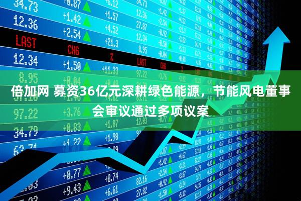 倍加网 募资36亿元深耕绿色能源，节能风电董事会审议通过多项议案
